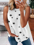 Star Print Sleeveless Pullover Racer Top Shopvhs.com