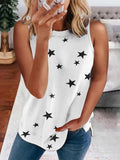 Star Print Sleeveless Pullover Racer Top Shopvhs.com