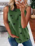 Star Print Sleeveless Pullover Racer Top Shopvhs.com