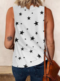 Star Print Sleeveless Pullover Racer Top Shopvhs.com