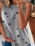 Star Print Sleeveless Pullover Racer Top Shopvhs.com