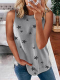 Star Print Sleeveless Pullover Racer Top Shopvhs.com