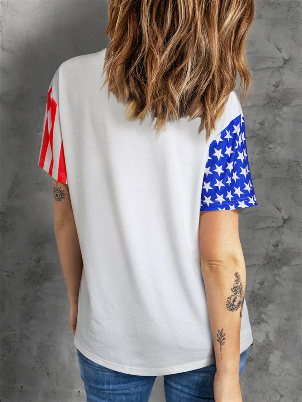 Star and Stripe Statue of Liberty Print T-shirt Shopvhs.com