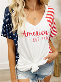 Star and Stripe USA 1776 Printed T-Shirt Shopvhs.com