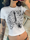 Sternum Print Round Neck T-shirt Shopvhs.com