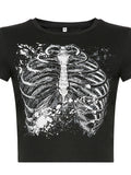 Sternum Print Round Neck T-shirt Shopvhs.com