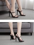 Strap On Trendy Snake Print Peep-toe Stiletto Sandals Shopvhs.com