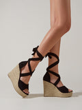 Strapping Wedge Heel Thick Soled Sandals Shopvhs.com