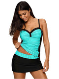 Straps And Strapless Pleats Skirt Swimsuit Shopvhs.com