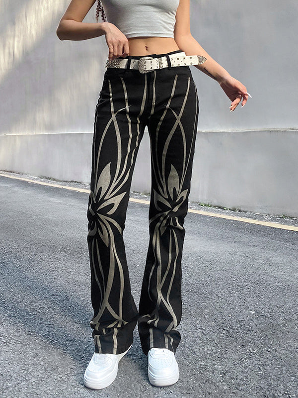 Street Contrast Color Casual Pull Up Pants Shopvhs.com