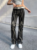 Street Contrast Color Casual Pull Up Pants Shopvhs.com