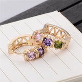 Stud Earrings Gold Plated Colorful Hollow Earrings Women'S Elegant Jewelry Shopvhs.com