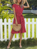 Summer Wearing Polka Dots Printed Slim Dresses For Women Shopvhs.com