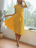 Summer Wearing Polka Dots Printed Slim Dresses For Women Shopvhs.com