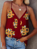 Sunflower V-neck Strap Tank Top Shopvhs.com