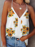 Sunflower V-neck Strap Tank Top Shopvhs.com