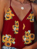 Sunflower V-neck Strap Tank Top Shopvhs.com