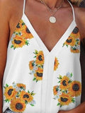 Sunflower V-neck Strap Tank Top Shopvhs.com