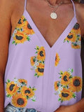 Sunflower V-neck Strap Tank Top Shopvhs.com