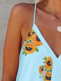 Sunflower V-neck Strap Tank Top Shopvhs.com