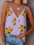 Sunflower V-neck Strap Tank Top Shopvhs.com