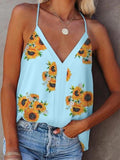 Sunflower V-neck Strap Tank Top Shopvhs.com