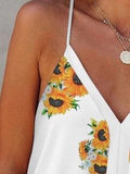 Sunflower V-neck Strap Tank Top Shopvhs.com