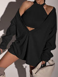 Tank Top & V-Neck Long Sleeve Pullover T-Shirt Two Piece Set Shopvhs.com