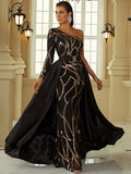 Temperament Banquet One-shoulder Small Trailing Evening Dress Shopvhs.com