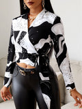 Temperament Long Sleeve Star Tie Blouses Shopvhs.com