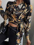 Temperament Long Sleeve Star Tie Blouses Shopvhs.com