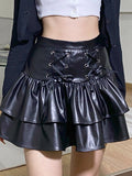 Temperament  Pleated Leather Skirt Shopvhs.com