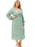 The New Long Sleeve Floral Split Dress Shopvhs.com