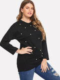 Thin Beaded Knitted Long Sleeves Shopvhs.com