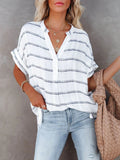 Thin V-Neck Pullover Shirt Loose Shirt Shopvhs.com