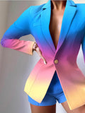 Tie-Dye Lapel Long Sleeve Buttons Blazer Shopvhs.com