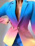 Tie-Dye Lapel Long Sleeve Buttons Blazer Shopvhs.com