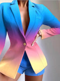 Tie-Dye Lapel Long Sleeve Buttons Blazer Shopvhs.com