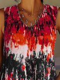 Tie-Dye Printed Crew Neck Sleeveless Tank Top Shopvhs.com