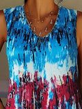 Tie-Dye Printed Crew Neck Sleeveless Tank Top Shopvhs.com