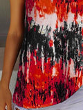 Tie-Dye Printed Crew Neck Sleeveless Tank Top Shopvhs.com