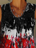 Tie-Dye Printed Crew Neck Sleeveless Tank Top Shopvhs.com