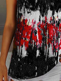 Tie-Dye Printed Crew Neck Sleeveless Tank Top Shopvhs.com