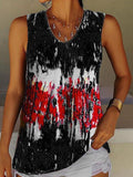 Tie-Dye Printed Crew Neck Sleeveless Tank Top Shopvhs.com