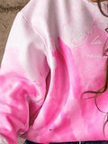 Tie-Dye Printed Long Sleeve Round Neck Hoodies Shopvhs.com