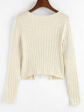 Tie Front Pointelle Knit Ribbed Cardigan Shopvhs.com