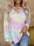 Tie-dye Long-sleeved Loose Casual T-shirt Shopvhs.com