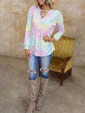 Tie-dye Long-sleeved Loose Casual T-shirt Shopvhs.com