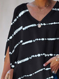 Tie-dye Print Pullover Bat Sleeve T-shirt Shopvhs.com