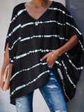 Tie-dye Print Pullover Bat Sleeve T-shirt Shopvhs.com